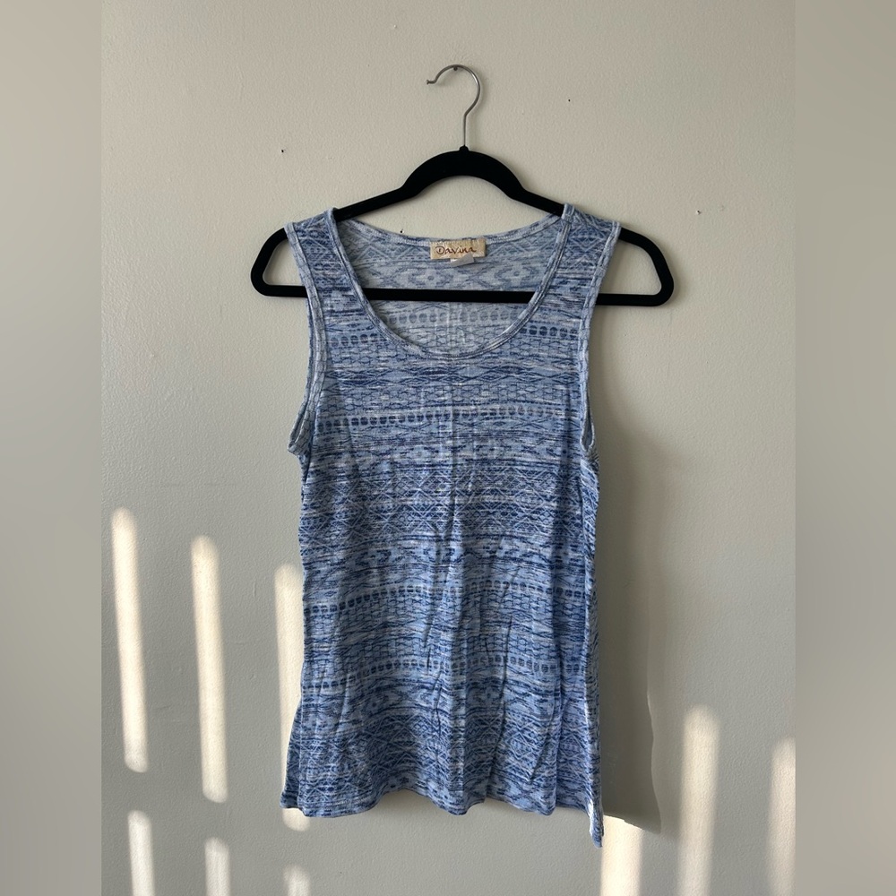 DAVINA | Blue Textured Tank Top